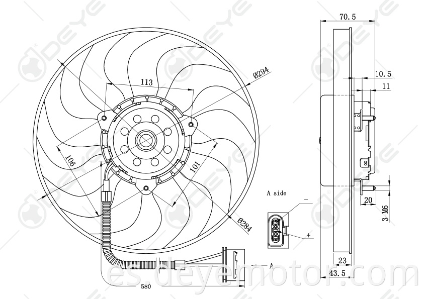 6Q0959455J 6Q0 959 455B ventilador de refrigeración para VW POLO DERBY FOX SKODA FABIA SEAT IBIZA Mk IV SEAT CORDOBA